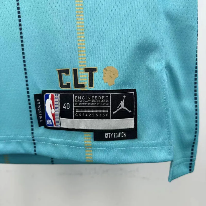 24-25 Hornets BALL #1 Blue City Edition Top Quality Hot Pressing NBA Jersey(V领)
