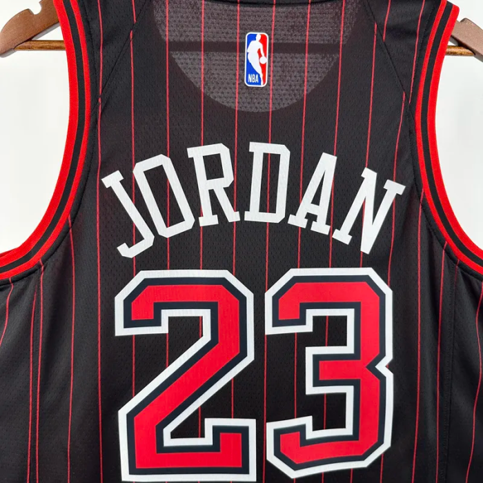 25-26 BULLS JORDAN #23 Black Top Quality Hot Pressing NBA Jersey (Trapeze Edition) 飞人版