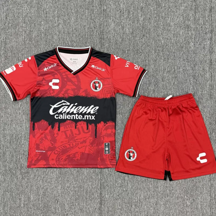 25-26 Tijuana Home Kids Soccer Jersey 1:1 Thai Quality