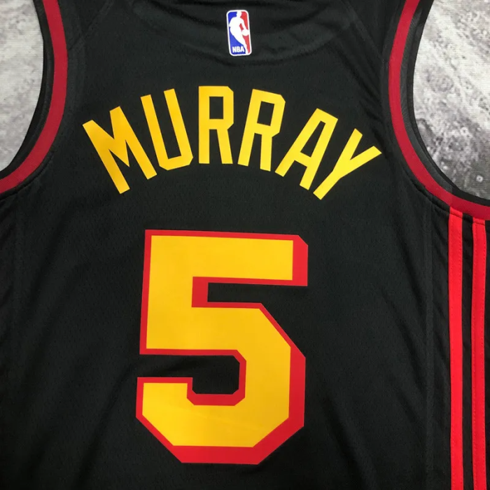 HAWKS MURRAY #5 Black Top Quality Hot Pressing NBA Jersey (Trapeze Edition)