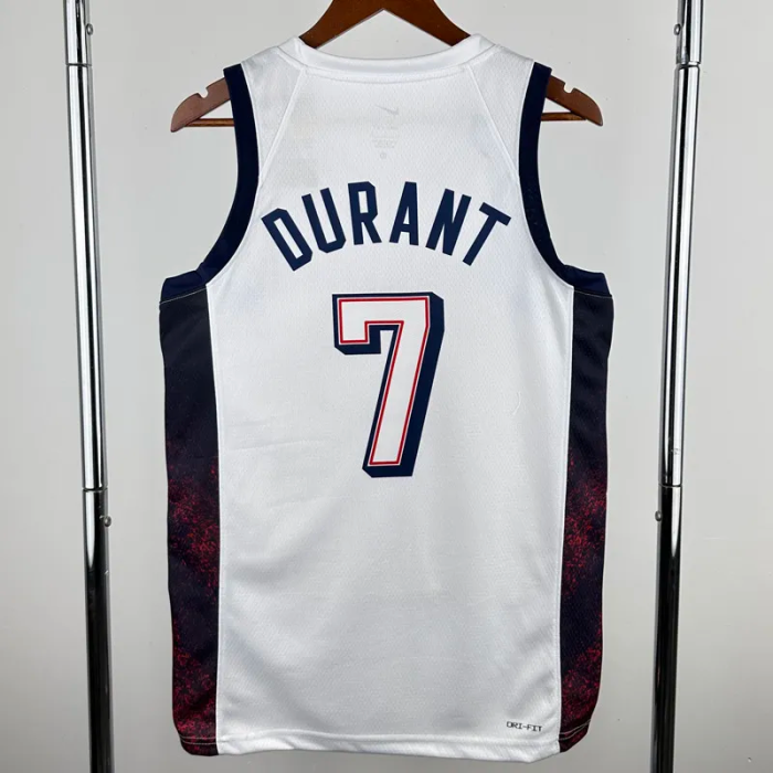 2024 Olympic Game USA DURANT # 7 White Basketball Jersey