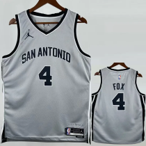 25-26 SA Spurs FOX #4 Grey Top Quality Hot Pressing NBA Jersey 25-26 SA Spurs FOX #4 Grey Top Quality Hot Pressing NBA Jersey