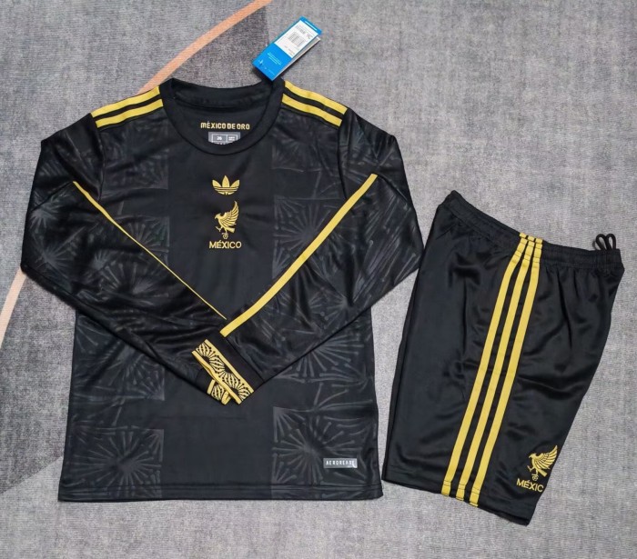 25-26 Mexico Black Special Edition Long sleeves Kids Soccer Jersey