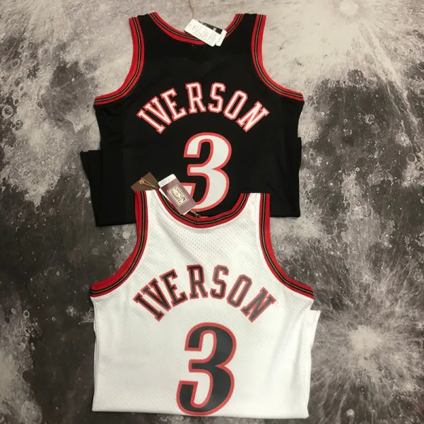 1998 76ERS IVERSON #3 White Retro Top Quality Hot Pressing NBA Jersey
