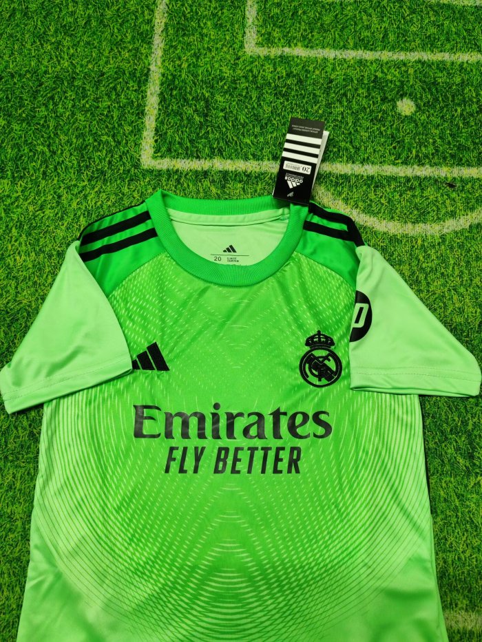 25-26 RMA Green GoalKeeper Kids Soccer Jersey