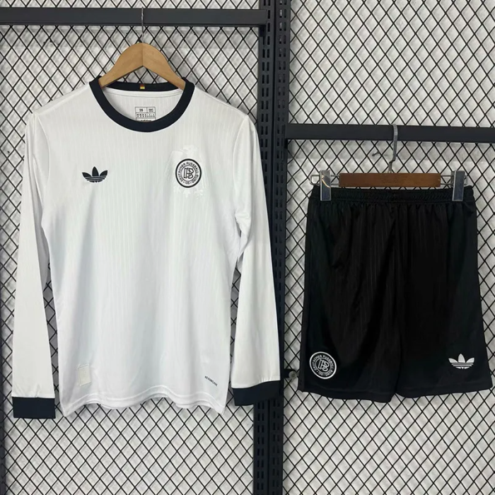 25-26 Germany 125th Anniversary White Long Sleeve Kids Soccer Jersey (长袖)