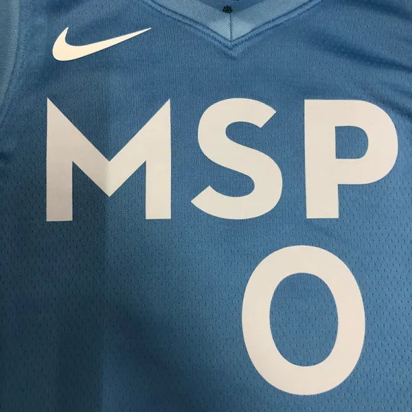 2019-20 Timberwolves RUSSELL #0 Sky Blue Retro Top Quality Hot Pressing NBA Jersey