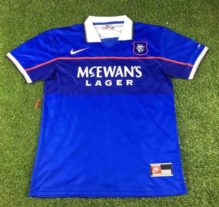 1997-1999 Rangers Home Retro Soccer Jersey