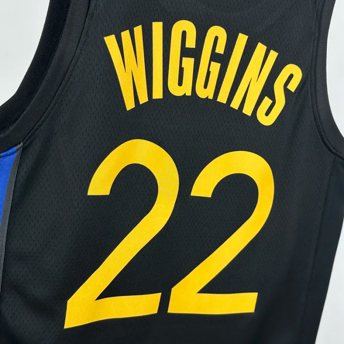24-25 WARRIORS WIGGINS #22 Black Top Quality Hot Pressing NBA Jersey (Trapeze Edition) 飞人版