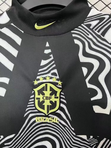 25-26 Brazil GoalKeeper Long sleeves Fans Soccer Jersey