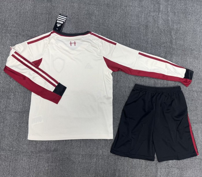 25-26 LIV Away Long Sleeve Kids Soccer Jersey 1:1 Thai Quality(长袖)