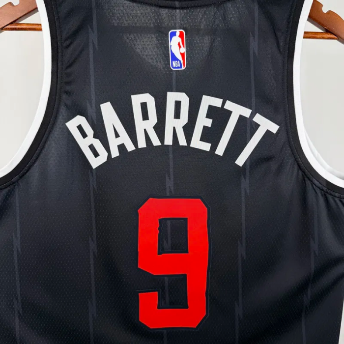 25-26 Raptors BARRETT #9 Black City Edition Top Quality Hot Pressing NBA Jersey