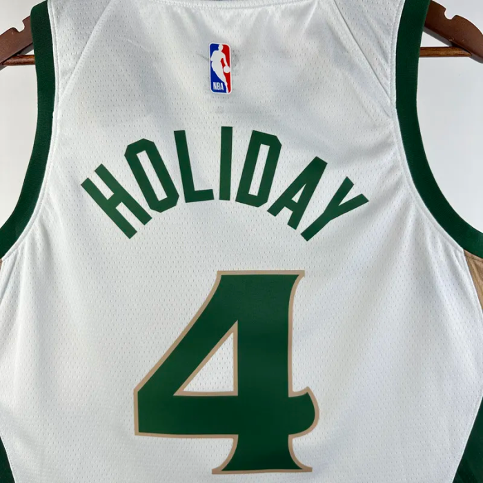 23-24 CELTICS HOLIDAY #4 White City Edition Home Top Quality Hot Pressing NBA Jersey