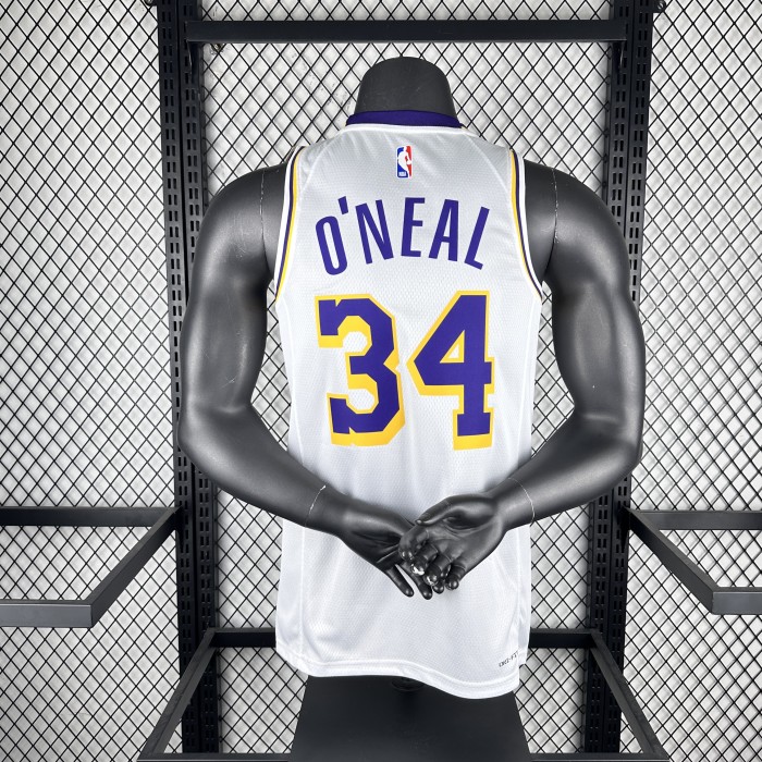 24-25 Lakers O'Neal #34 White Top Quality Hot Pressing NBA Jersey(圆领)