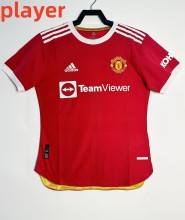 2021-2022 Man Utd Home Player Version Retro Soccer Jersey