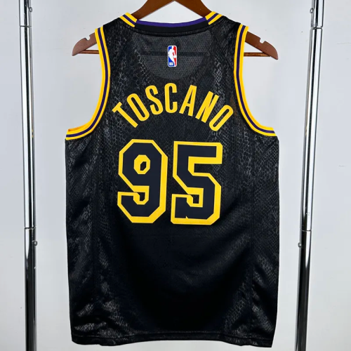 LAKERS TOSCANO #95 Black Top Quality Hot Pressing NBA Jersey