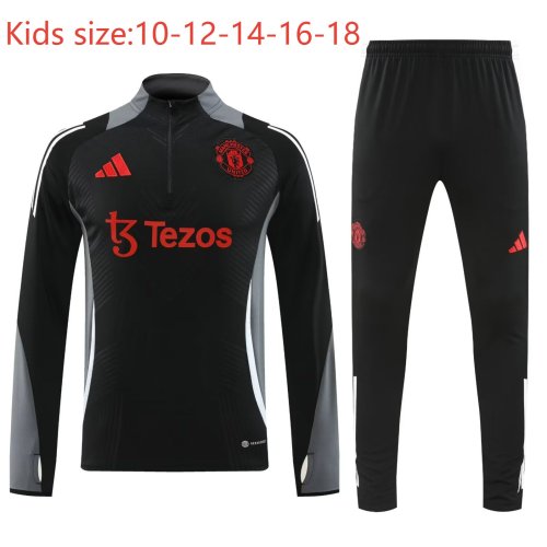 24-25 Man Utd High Quality Kids Half Pull Tracksuit