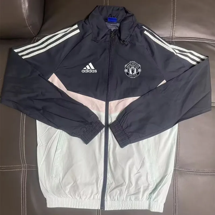 25-26 Man Utd Black White Windbreaker