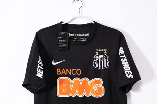 2012-2013 Santos FC Black Retro Soccer Jersey