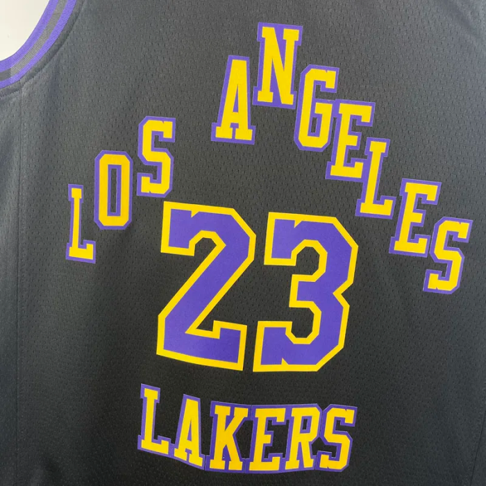 23-24 LAKERS JAMES #23 Black City Edition Top Quality Hot Pressing NBA Jersey