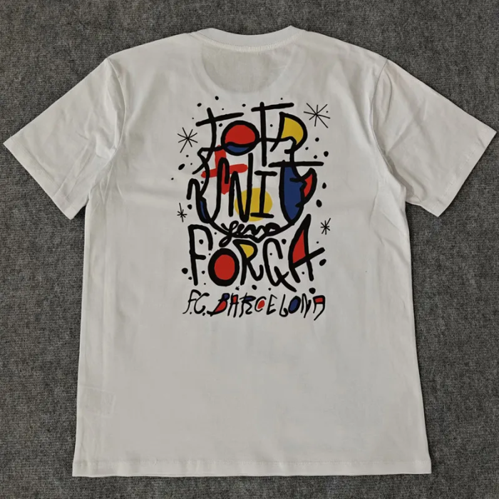 25-26 BAR White High Quality Casual T-Shirt #圆领涂鸦