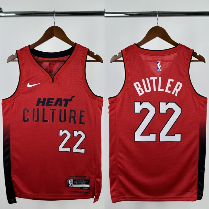 24-25 HEAT BUTLER #22 Red City Edition Top Quality Hot Pressing NBA Jersey (V领）