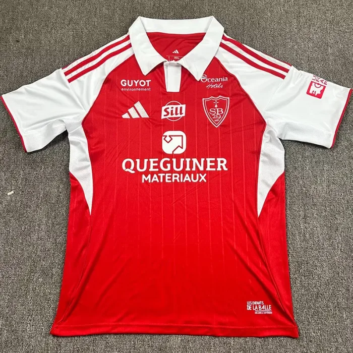 25-26 Stade Brestois Home Fans Soccer Jersey