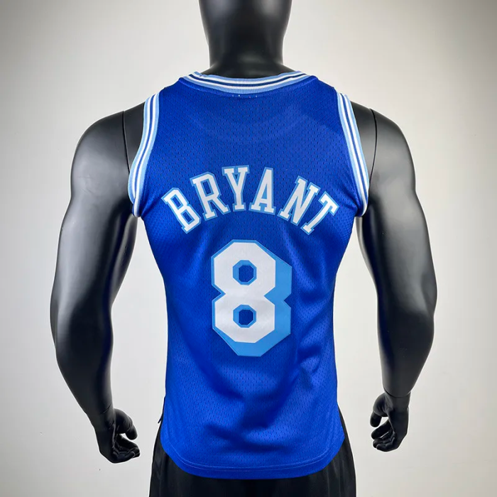 1996-97 LAKERS BRYANT #8 Blue Retro Top Quality Hot Pressing NBA Jersey(圆领）