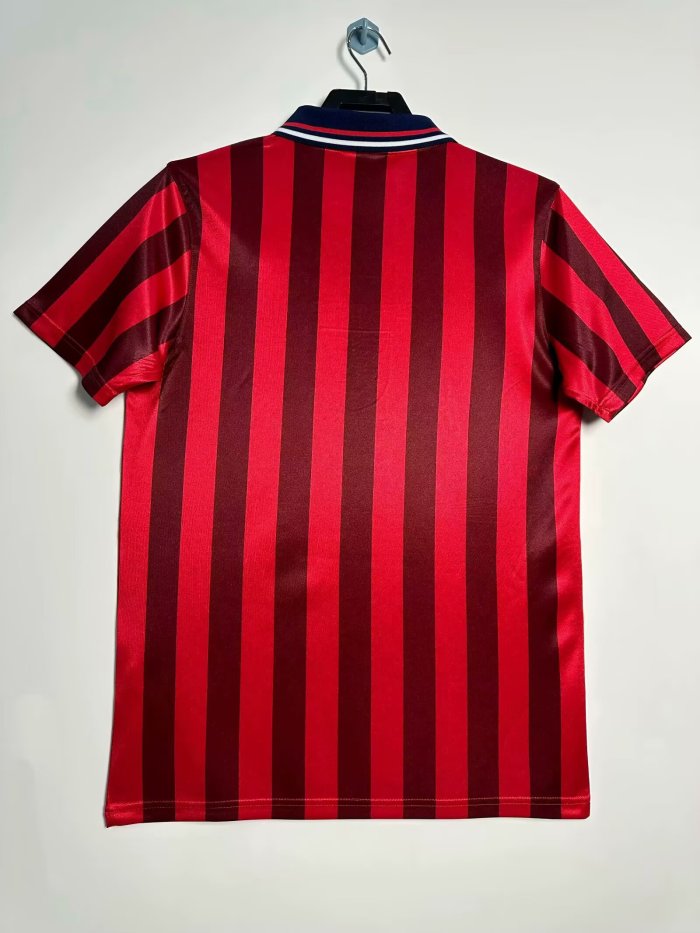 1998 England Away Red Retro Soccer Jersey