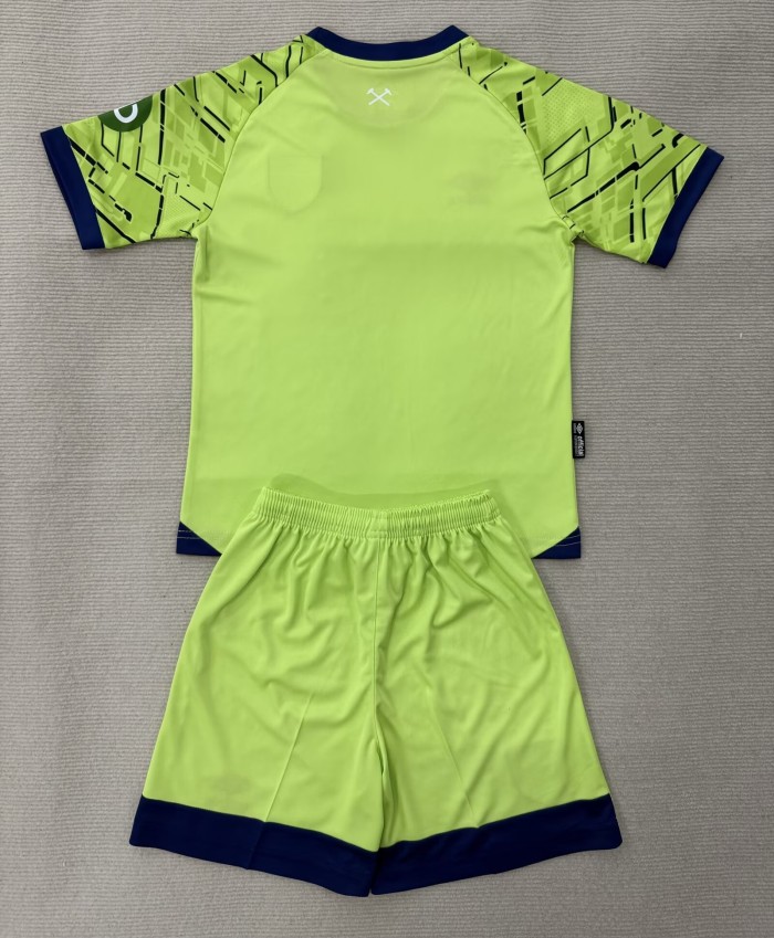 25-26 West Ham Green GoalKeeper Kids Soccer Jersey