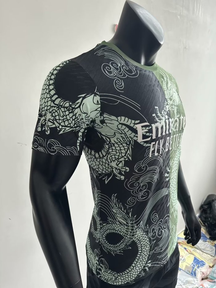 25-26 RMA Green Black Special Edition Player Version Training Shirts *龙纹