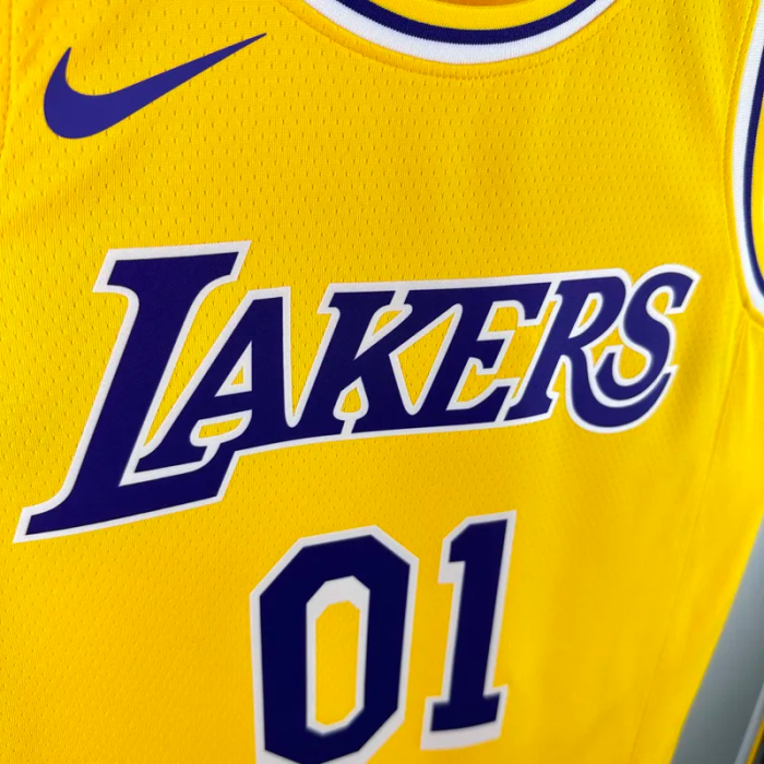 22-23 LAKERS EUNCHAE #01 Yellow Top Quality Hot Pressing NBA Jersey