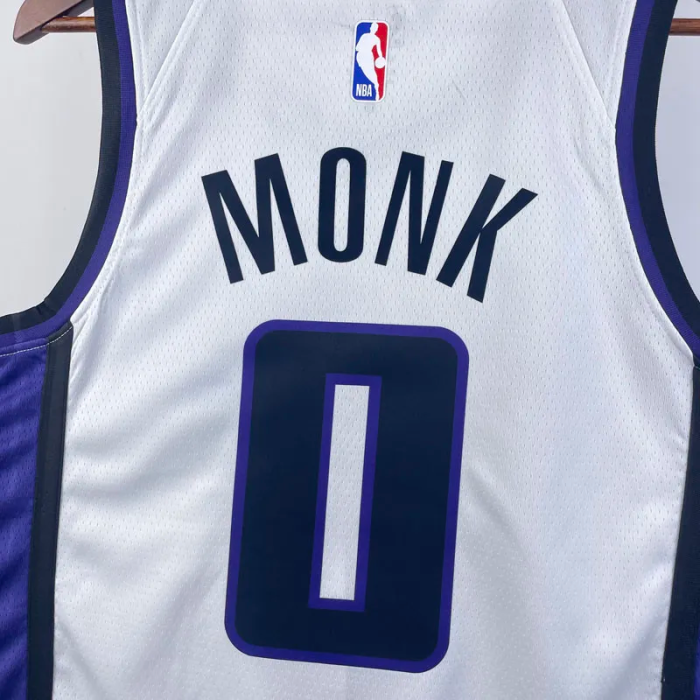 23-24 Kings MONK #0 White Top Quality Hot Pressing NBA Jersey