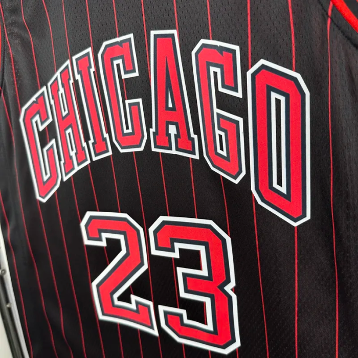 25-26 BULLS JORDAN #23 Black Top Quality Hot Pressing NBA Jersey (Trapeze Edition) 飞人版