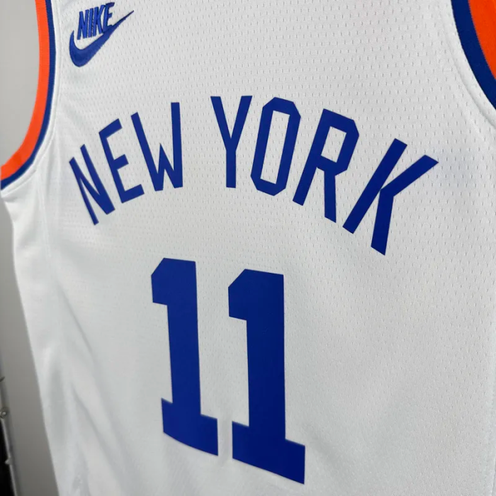 KNICKS BRUNSON #11 White 75th Anniversary Retro NBA Jersey