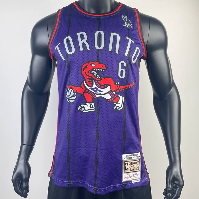 Raptors KNOW YOURSELF #6 Purple Retro Top Quality Hot Pressing NBA Jersey
