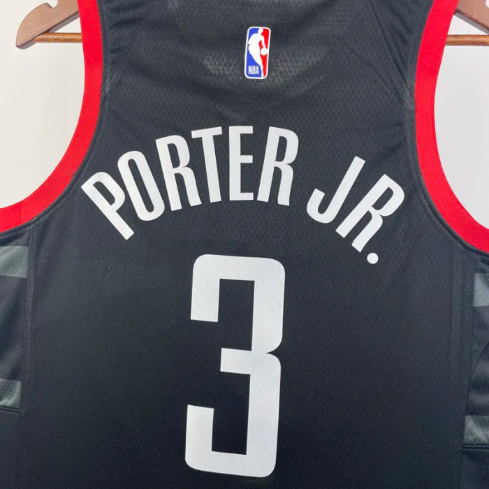 23-24 Rockets PORTER JR. #3 Black Top Quality Hot Pressing NBA Jersey (Trapeze Edition)