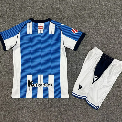 25-26 Real Sociedad Home Kids Soccer Jersey 1:1 Thai Quality