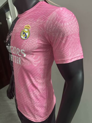 25-26 RMA Pink Black Special Edition Player Version Training Shirts *粉龙纹
