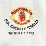 1983 Man Utd White Retro Soccer Jersey