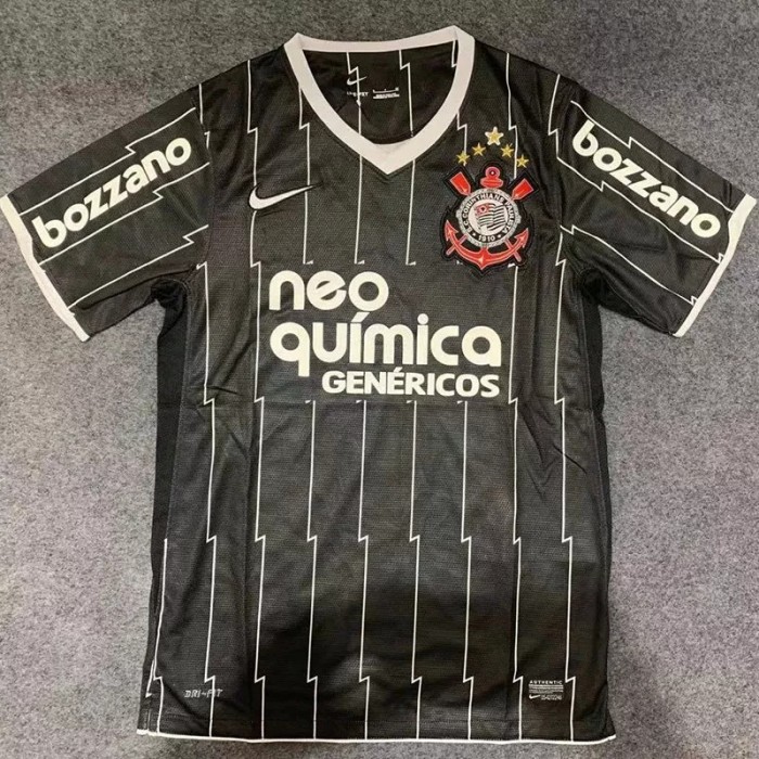 2011-2012 Corinthians Black Retro Soccer Jersey