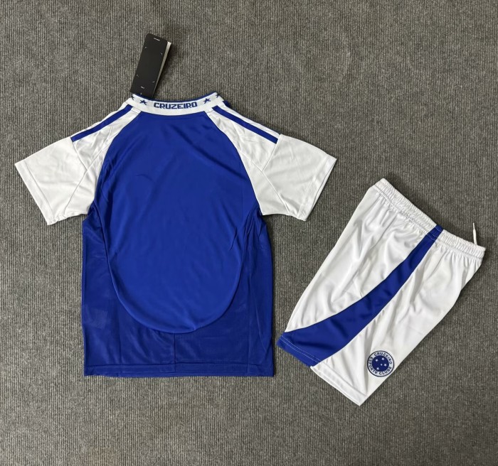 25-26 Cruzeiro Home Kids Soccer Jersey
