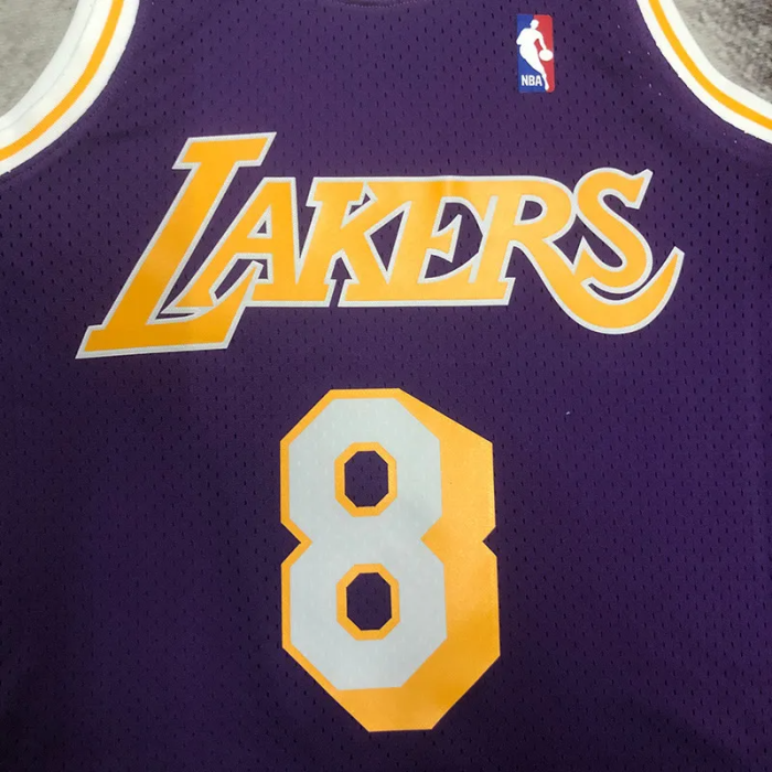 1996-97 LAKERS BRYANT #8 Purple Retro Top Quality Hot Pressing NBA Jersey