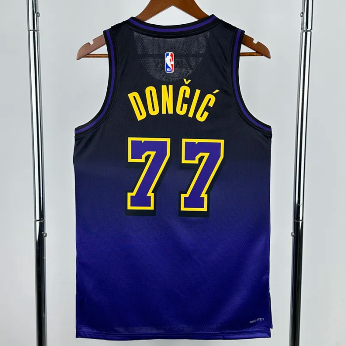 24-25 Lakers DONCIC #77 Royal blue City Edition Top Quality Hot Pressing NBA Jersey