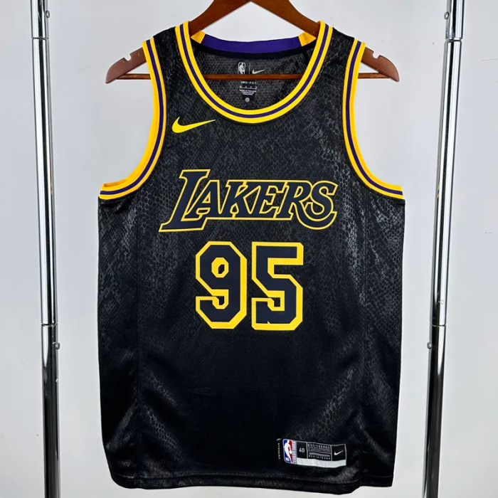 LAKERS TOSCANO #95 Black Top Quality Hot Pressing NBA Jersey