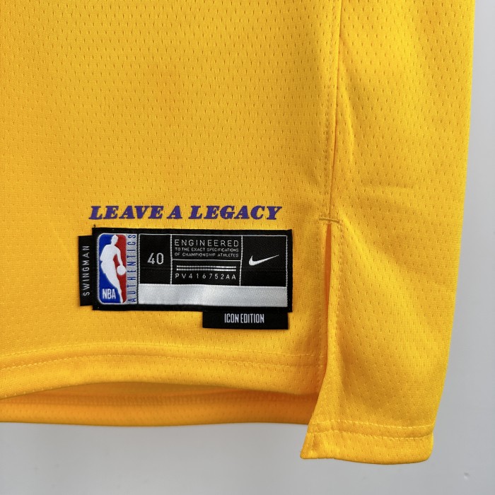 24-25 Lakers O'Neal #34 Yellow Top Quality Hot Pressing NBA Jersey(圆领)
