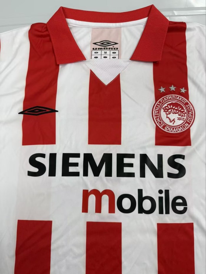 2004-2005 Olympiacos Home Retro Soccer Jersey