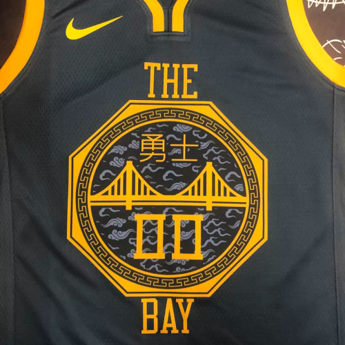 2018 WARRIORS KUMINGA #00 Black Gray Top Quality Hot Pressing NBA Jersey