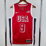 2024 Olympic Game USA HALIBURTON # 9 Red Basketball Jersey