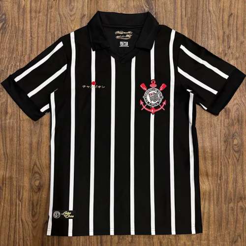 2012 Corinthians Black Special Edition Retro Soccer Jersey